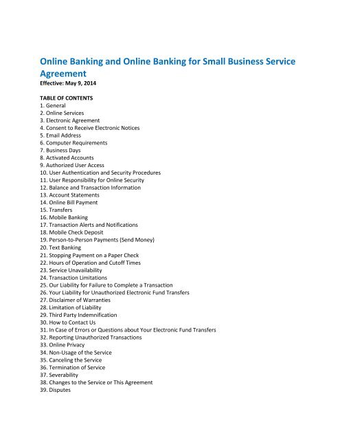 Internet Business Banking Service Agreement Union Bank