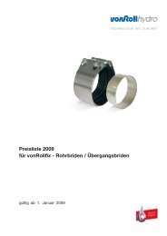 Preisliste 2009 fÃ¼r vonRollfix - Rohrbriden ... - vonRoll hydro