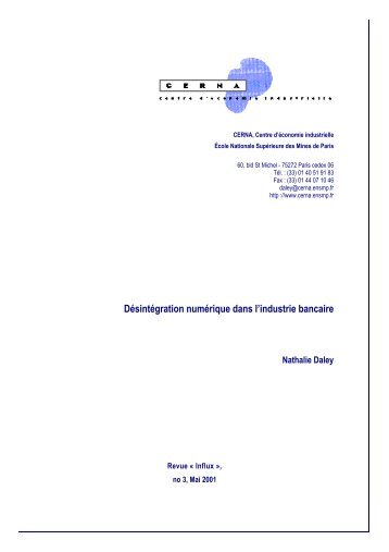 Désintégration numérique dans l'industrie bancaire - Cerna