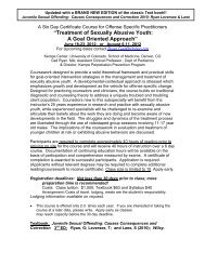 “Treatment of Sexually Abusive Youth: A Goal Oriented Approach”