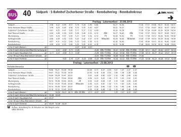 Fahrplan Linie 40