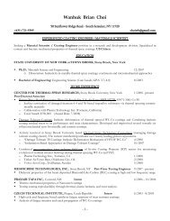 Resume - Center for Thermal Spray Research