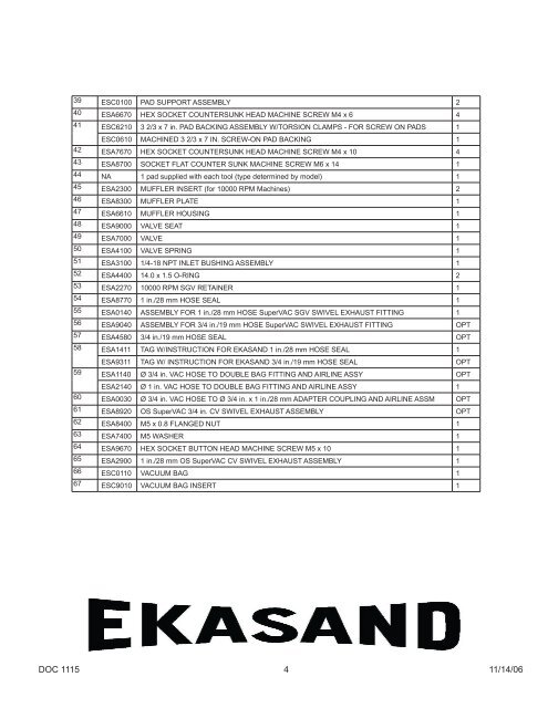 Ekasand 3.66 x 7 Orbital Sander