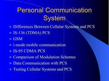 "Personal Communication System"...