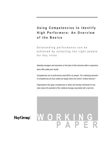 Using Competencies to Identify High Performers - Hay Group