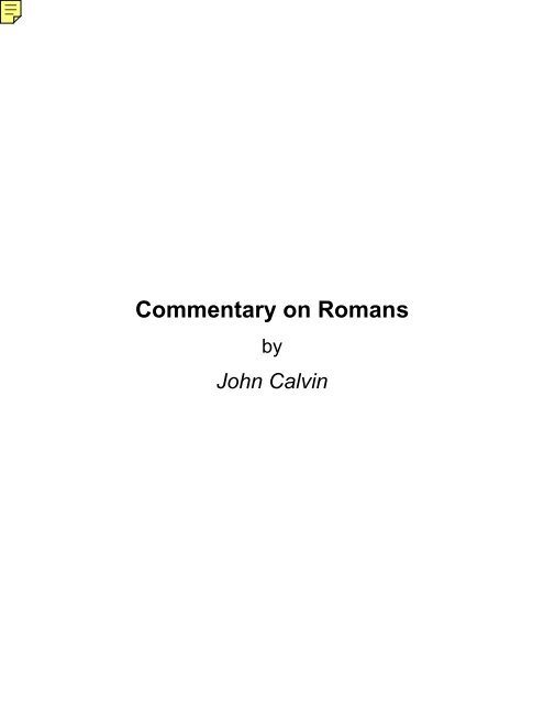 Commentary on Romans - Bible Study Guides