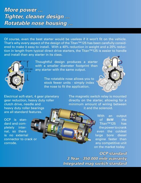 Titan 125 Heavy Duty Starter Motor - News - Prestolite Electric Inc.