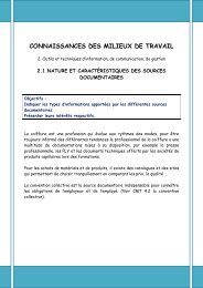 CONNAISSANCES DES MILIEUX DE TRAVAIL - SBSSA ...