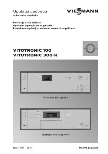 Vitotronic 100 GC1 i Vitotronic 300-K MW11.2 MB - Viessmann