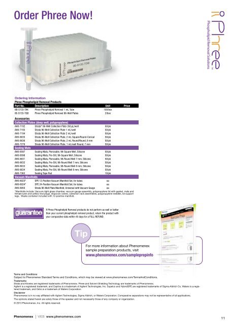 Phospholipid Removal Solutions - Phenomenex