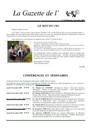 Renseignements : HO TIN NOE Dominique TÃ©l. - Historique de l'ICSN