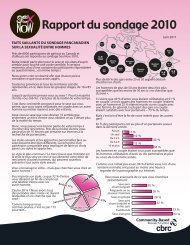 Sex NowâRapport du sondage 2010 - CATIE