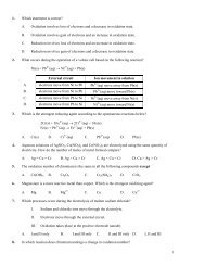 Practise questions on oxidation and reduction