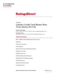 Cabela's Credit Card Master Note Trust (Series ... - Standard & Poor's