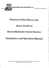 WCHT-72 Electro/Hydraulic Switch Machine Manual
