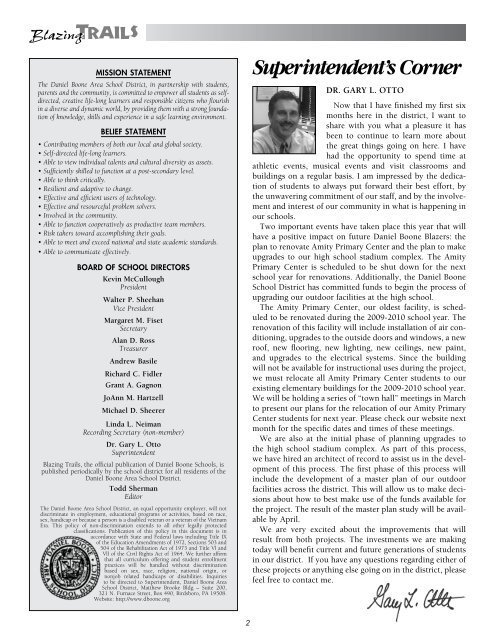 08-09 Winter Newsletter - Daniel Boone Area School District