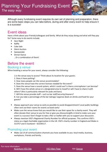 Planning your fundraising event (116KB) - Accenture - VSO