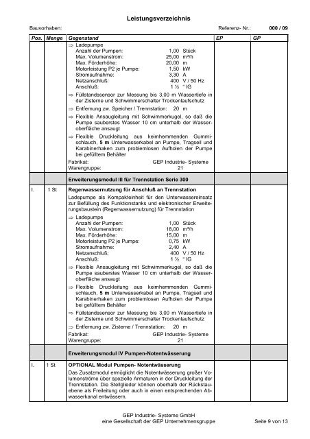 Muster Trennstationen als PDF - Gep-h2o.de