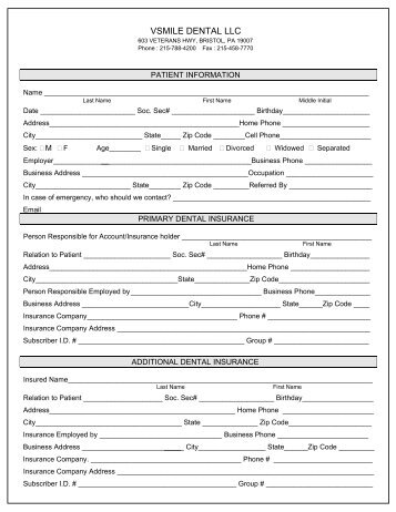 Dental Patient Form Magazines Dental Patient Form Magazines
