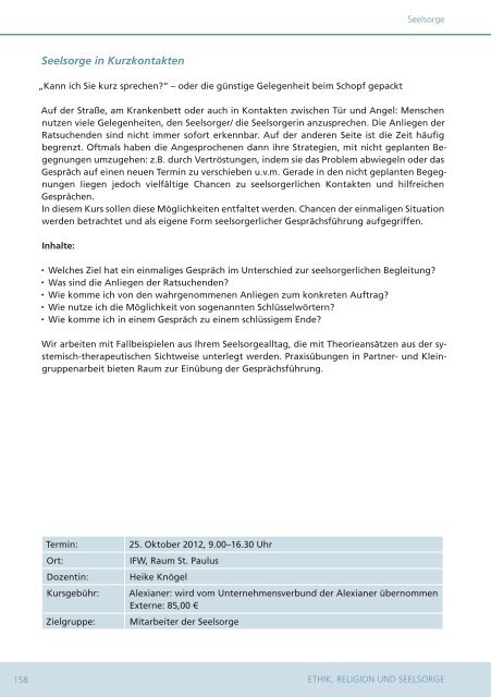 Programm 2012 - Alexianer Krankenhaus GmbH