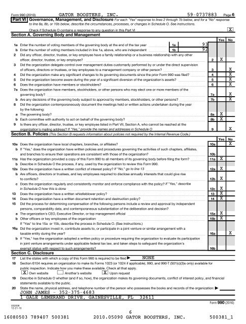 2010 IRS Form 990 - Gator Boosters, Inc.