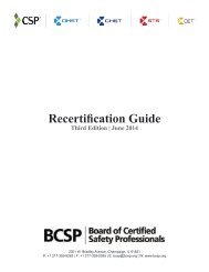 Recertification Guide - Board of Certified Safety Professionals