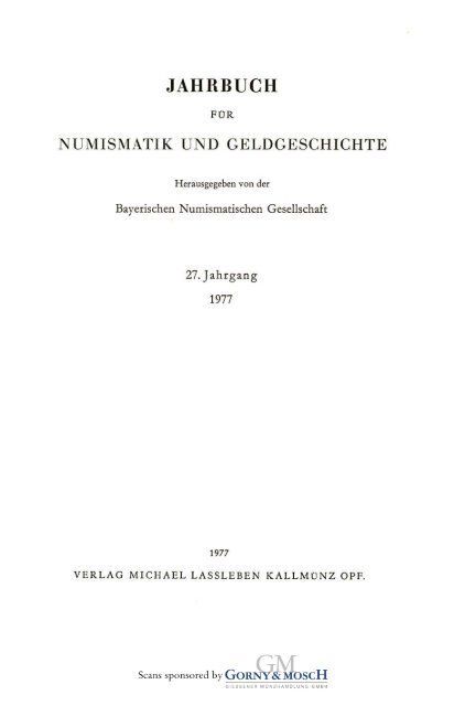 jahrbuch numismatik geldgeschichte - Bayerische Numismatische ...