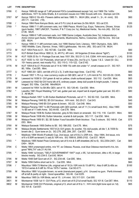 Postal stamP auction - Mowbray Collectables