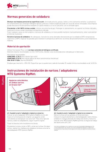 MTG RIPMET Instrucciones de soldadura