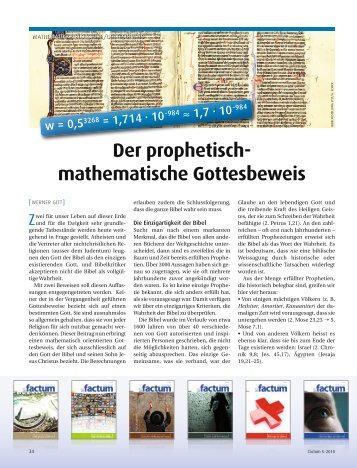 Der prophetisch- mathematische Gottesbeweis