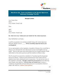 Sample Letter To Your MPP - Autism Ontario