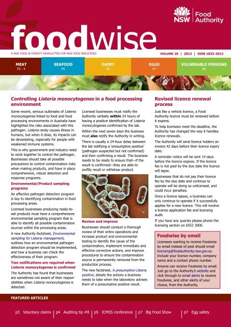 Foodwise volume 29 - NSW Food Authority - NSW Government