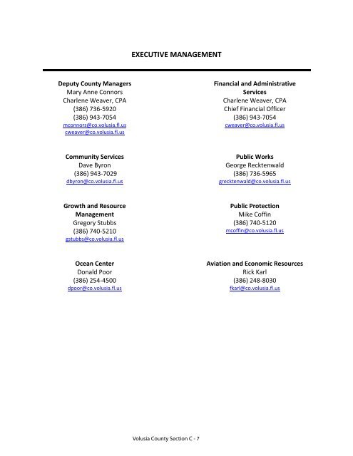 FY 2010-11 Adopted Budget - Volusia County Government