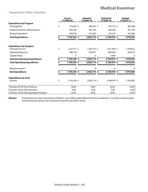 FY 2010-11 Adopted Budget - Volusia County Government