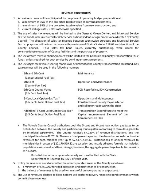 FY 2010-11 Adopted Budget - Volusia County Government