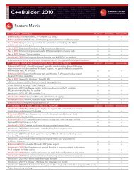 Feature Matrix (PDF) - Embarcadero