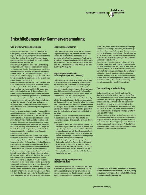 Jahresbericht 2008 - Ärztekammer Nordrhein