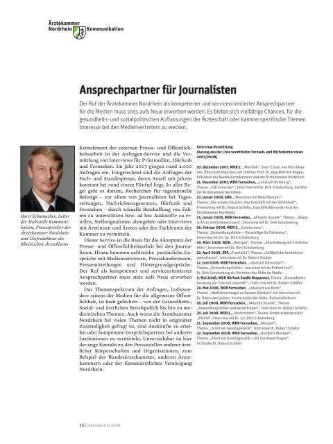 Jahresbericht 2008 - Ärztekammer Nordrhein