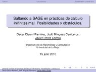 Saltando a SAGE en prácticas de cálculo inifinitesimal ...