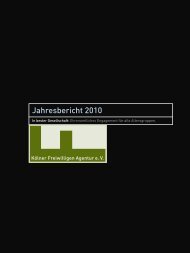 Jahresbericht 2010 - Kölner Freiwilligen Agentur