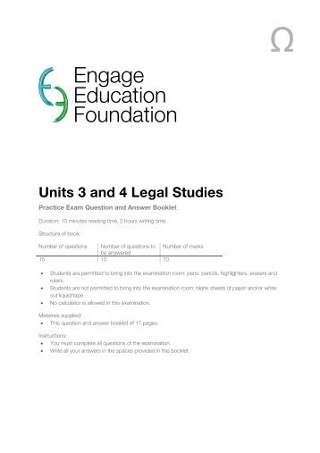 Unit 3 & 4 Legal Studies - Practice Exam - Engage Education ...