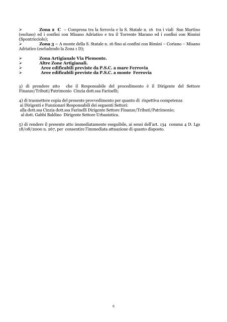 Delibera aree fabbricabili 2013 - Comune di Riccione