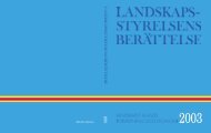 Landskapsstyrelsens berättelse 2003 - Ålands landskapsregering