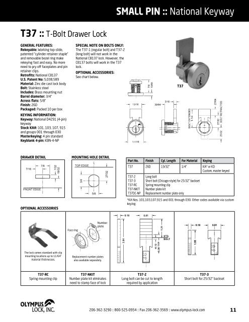 PRODUCT CATALOG - Olympus Lock