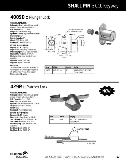 PRODUCT CATALOG - Olympus Lock