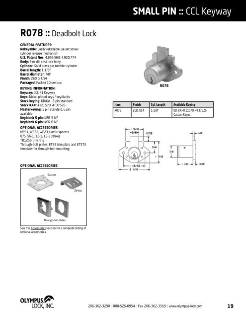 PRODUCT CATALOG - Olympus Lock