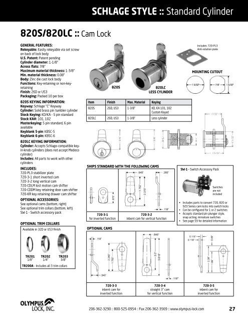 PRODUCT CATALOG - Olympus Lock