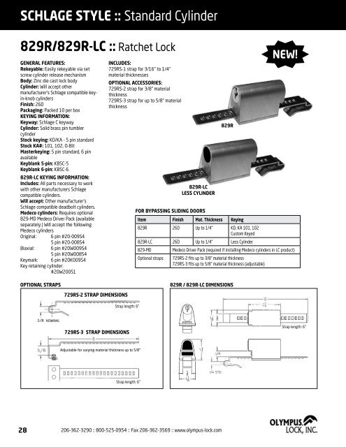 PRODUCT CATALOG - Olympus Lock