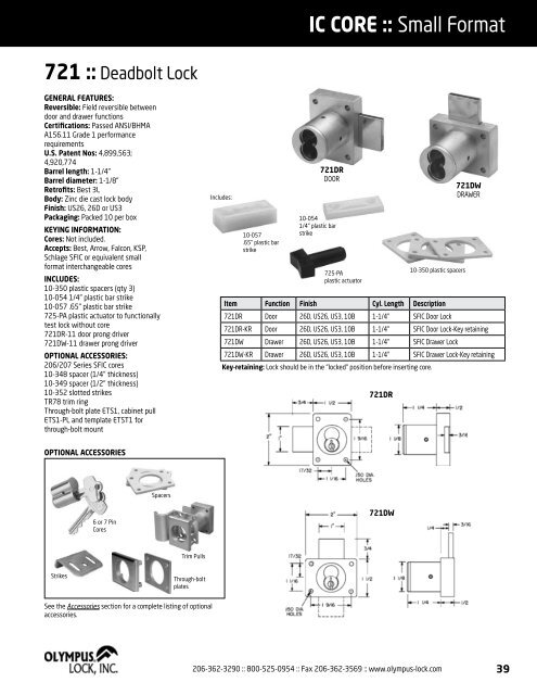 PRODUCT CATALOG - Olympus Lock