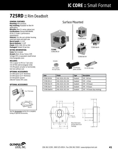 PRODUCT CATALOG - Olympus Lock